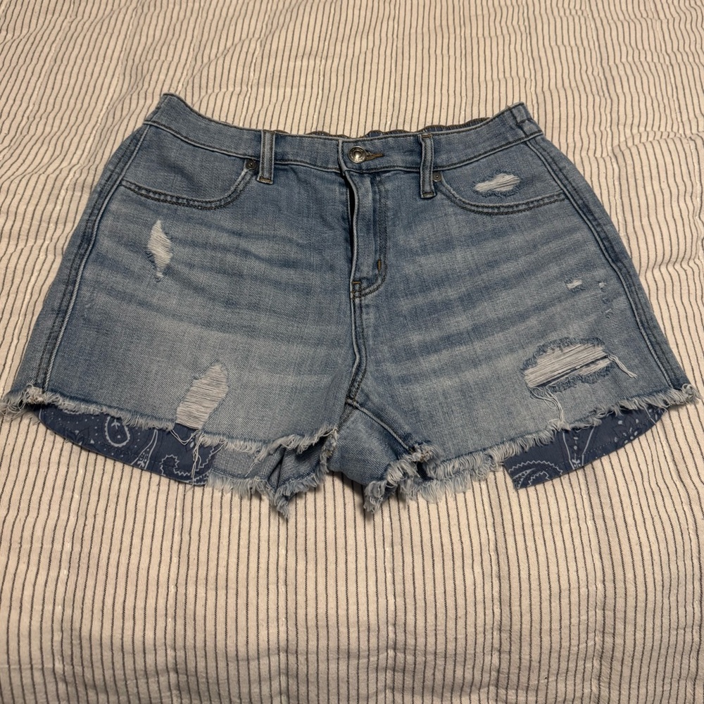 Aerie Light Blue Distressed Jean Shorts
